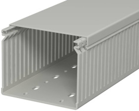 Wiring duct, (L x W x H) 2000 x 100 x 80 mm, PVC, stone gray, 6178059