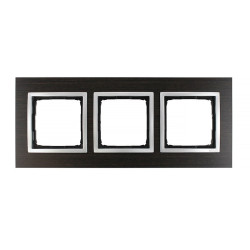 Ramka potrójna drewniana srebrne wenge DRN3/84 Kontakt Simon54 Nature