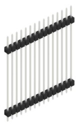 Pin header, 15 pole, pitch 2.54 mm, straight, black, 10056975