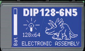 EA DIP128-6N5LW LCD DIP graphic module, 128 x 64 dots, blue