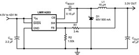 4.5V to 42V, 0.3A Step-Down DC/DC Switching Regulator in SOT-23