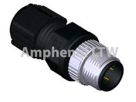 Złącze wielostykowe przemysłowe 3-pinowe M12 Montaż na kablu Wtyczka Amphenol Industrial