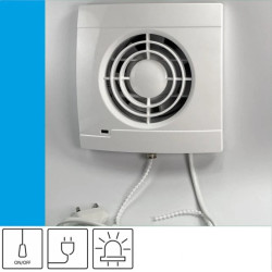 Wentylator domowy Aero VS100 kontrolka LED, przewód z wtyczką, fi 100 mm, kolor biały