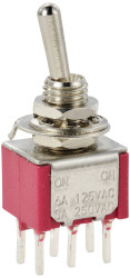 TRU COMPONENTS TC-11546996 Przełącznik dźwigienkowy, 2 x wł/wł, 125 V/AC, 250 V/AC, 3 A, 1 szt.