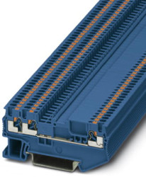 Through terminal block, push-in connection, 0.14-1.5 mm², 3 pole, 17.5 A, 6 kV, blue, 3210319