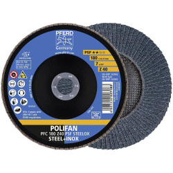 PFERD 67764185 POLIFAN Flap Disc 180mm Steelox Aggressive Cut 10pcs