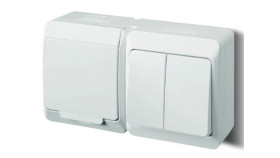 Hermes Gniazdo Pojedyncze Z/U 2P+Z+ Łącznik Świecznikowy Biały 0327-14