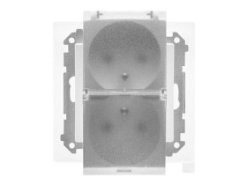 SIMON 55 Gniazdo podwójne z uziemieniem szybkozłącza IP44 z uszczelką klapka transparentna biały mat TGZ2BMCZ.01/111A KONTAKT SI