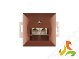 PERŁA Gniazdo komputerowe / telefoniczne podwójne (uniwersalne) miedź LSA metalik GTP-20P ABEX