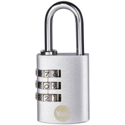 YALE Y151B/30/125/1 Padlock 30mm Silver Combination Secure Lock