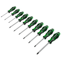 Sealey AK4324HV Screwdriver Set 10pc TRX-Star* GripMAX&#xAE; - Hi-Vis Green