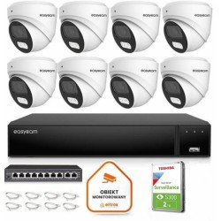 Zestaw do monitoringu IP Easycam 8 kamer z POE EC-IP-D5MP30DL-W 5MPx IR LED