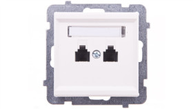 Sonata Gniazdo Telefoniczne Podwójne Rj11 Niezależne Ecru Gpt-2Rn/M/27