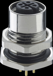 1221 05 T9CP Receptacle connector, M12, 5 pin, female