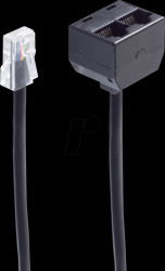 BS71231-8/4 Western plug 8/4 &gt; 2 Western sockets 8/4, 0,15m