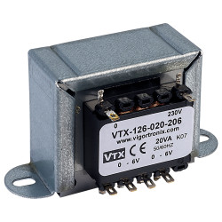 Vigortronix VTX-126-020-206 Chassis Transformer 230V 20VA 6V&#x2B;6V