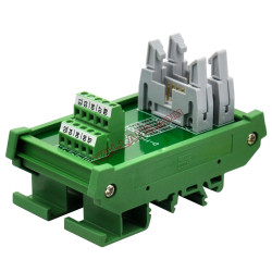 DIN Rail Mount Dual IDC10 Pitch 2.54mm Male Header Interface Module Breakout Board.
