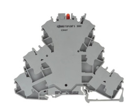 Złączka szynowa 3-pietrowa z LED 2,5mm2 szara 2002-3221/1000-413 TOPJOBS /50szt./