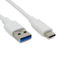 USB-A to USB-C Cable - White