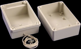 ABS enclosure, (L x W x H) 125 x 85 x 85 mm, light gray (RAL 7035), IP65, RP1155