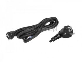 Kabel sieciowy, 3m ( 3x1.5mm) czarny, guma; HQ