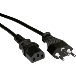 Value 19.99.1220 Current Cable Black 1.80 m IEC Mains Power Cables