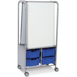 MakerHub Trolley With 2 Magnetic Boards &amp; Royal Blue Gratnells Trays