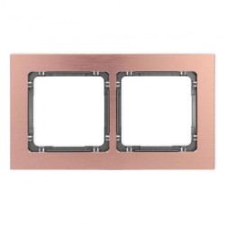 DECO Ramka uniwersalna podwójna - aluminium szczotkowane (ramka: kolor miedziany spód: grafitowy) 9-11-DRA-2