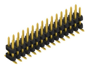 Pin header, 30 pole, pitch 2 mm, angled, black, SLY12SMD05130G