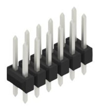 Pin header, 12 pole, pitch 2.54 mm, straight, black, 10055142