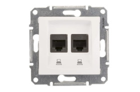 Sedna Gniazdo komputerowe podwójne RJ45 kat.5e UTP białe SDN4400121