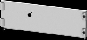 Compartment door, rectangular, sheet steel, (W x H x D) 800 x 250 x 25 mm, light gray, for built-in installation devices, 8PQ202