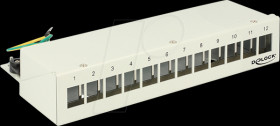 43335 Keystone patch panel, 12 port, desktop, gray