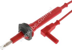 5949-IEC-120-RT Przewód SIL 1,0mm2, 1,2m, sonda/wt.kąt.4mm, czerwony, ELECTRO-PJP, 5949IEC120RT