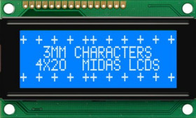 Wyświetlacz alfanumeryczny LCD, , Alfanumeryczny, Midas
