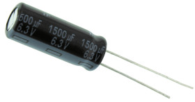 Kondensator 1500μF 6.3V dc Radialny, Otwór przelotowy Panasonic roztaw: 3.5mm 8 (Dia.) x 20mm
