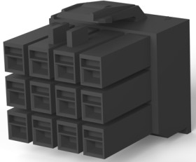Plug housing, 12 pole, pitch 3.96 mm, straight, black, 176278-9