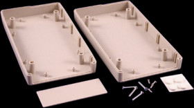 ABS handheld enclosure, (L x W x H) 185 x 135 x 40 mm, light gray (RAL 7035), IP65, RH3185