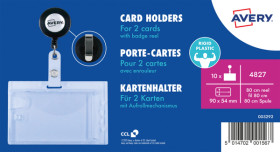 4827 ID card holder, 54 x 90 mm, with clip, for 2 cards, 10 pieces