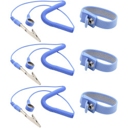 Quadrios 25EC167 ESD wrist strap Blue 10 mm stud and socket grounding