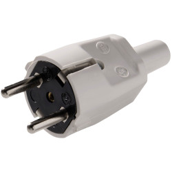 Martin Kaiser 520/gr Safety Plug PVC 250V Grey IP20 F Plug Anti-Kink Design