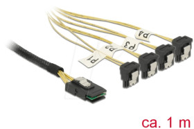 85687 Cable Mini SAS SFF-8087 &gt; 4 x SATA 7 Pin angled 1 m