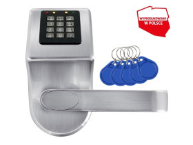 Szyld zamka elektromechanicznego z kontrolą dostępu "EURA" ELH-70B9 SILVER z czytnikiem RFID i szyfratorem B91A770 EURA-TECH