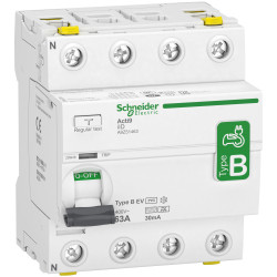 RCCB, Typ B-EV, 4-biegunowy, 63A, 30mA, Schneider Electric, iID Acti9 400V ac