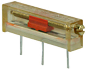 Cermet trimmer potentiometer, 15 turns, 500 kΩ, 0.75 W, THT, lateral, 3006P-7-504LF