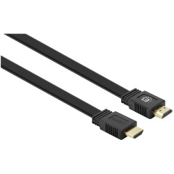 Manhattan 355629 HDMI Cable Black Flat 3.00 m Ribbon Double Shielding 4K UHD