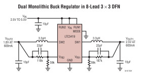 Dual Monolithic 600mA Synchronous Step-Down Regulator