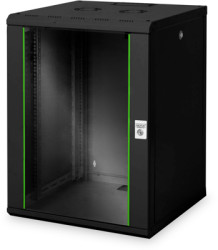 Wall enclosure, 16 U, (H x W x D) 820 x 600 x 600 mm, IP20, sheet steel, black, DN-19 16U-6/6-SW