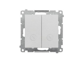 SIMON 55 Wyłącznik schodowy podwójny z podświetleniem szybkozłącza aluminium mat TW6/2L2.01/143 KONTAKT SIMON