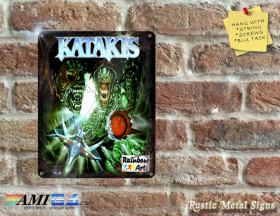 Vintage Looking KATAKIS Amiga game Artwork - Metal Sign